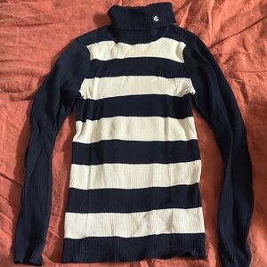 Ralph LaurenClassic Striped Turtleneck Sweater Navy/White size XS